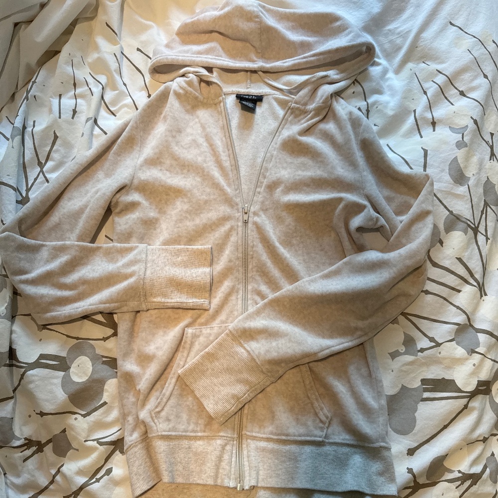 Rue 21 Velvet zip up sweatshirt